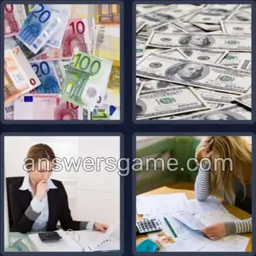 4 Pics 1 Word 5 Letters BILLS