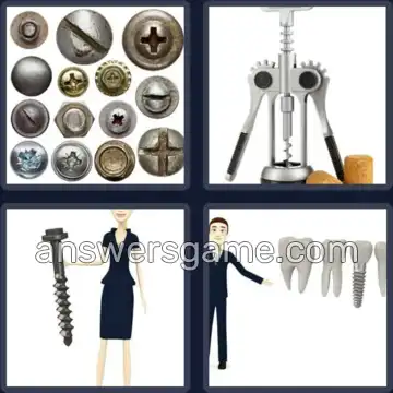 4 Pics 1 Word 5 Letters SCREW