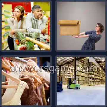 4 Pics 1 Word 5 Letters STORE