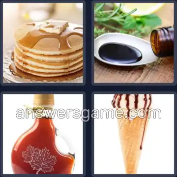4 Pics 1 Word 5 Letters SYRUP