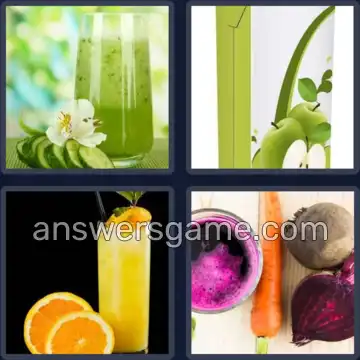 4 Pics 1 Word 5 Letters JUICE