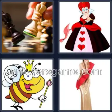 4 Pics 1 Word 5 Letters QUEEN