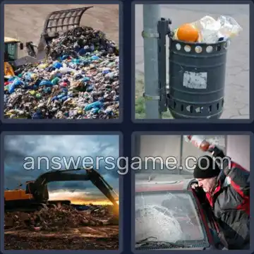 4 Pics 1 Word 5 Letters TRASH