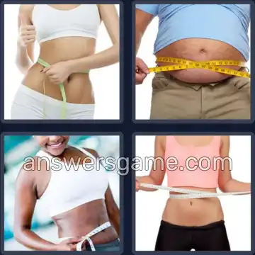 4 Pics 1 Word 5 Letters WAIST