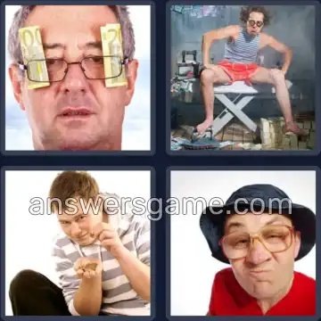 4 Pics 1 Word 5 Letters MISER