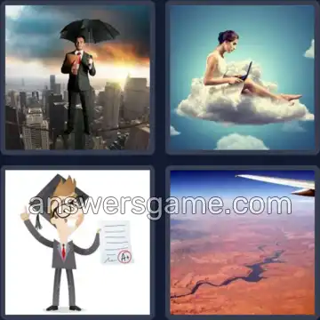 4 Pics 1 Word 5 Letters ABOVE