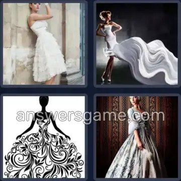 4 Pics 1 Word 5 Letters FROCK