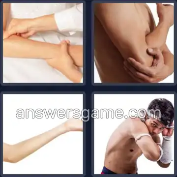 4 Pics 1 Word 5 Letters ELBOW