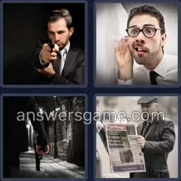 4 Pics 1 Word 5 Letters AGENT