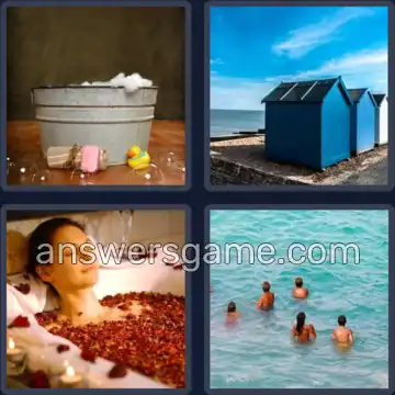 4 Pics 1 Word 5 Letters BATHE