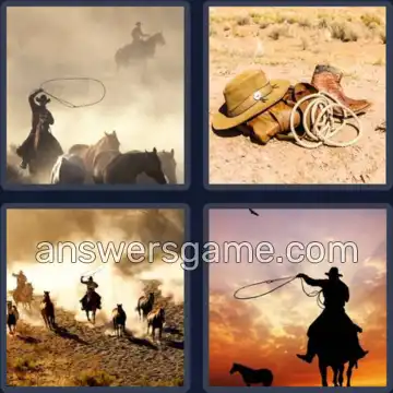 4 Pics 1 Word 5 Letters LASSO