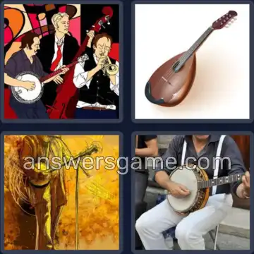 4 Pics 1 Word 5 Letters BANJO
