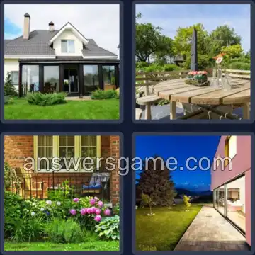 4 Pics 1 Word 5 Letters PATIO