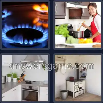4 Pics 1 Word 5 Letters STOVE