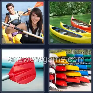 4 Pics 1 Word 5 Letters CANOE