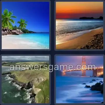 4 Pics 1 Word 5 Letters SHORE