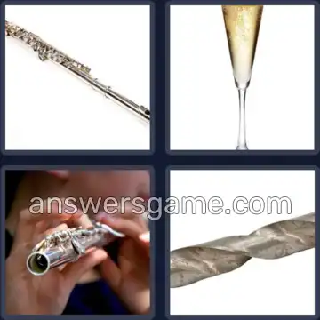 4 Pics 1 Word 5 Letters FLUTE