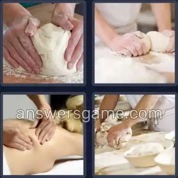 4 Pics 1 Word 5 Letters KNEAD