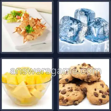 4 Pics 1 Word 5 Letters CHUNK