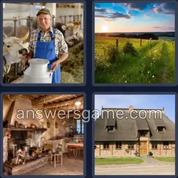 4 Pics 1 Word 5 Letters RURAL