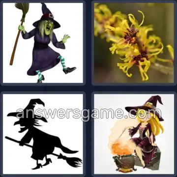 4 Pics 1 Word 5 Letters WITCH