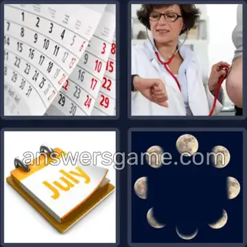 4 Pics 1 Word 5 Letters MONTH