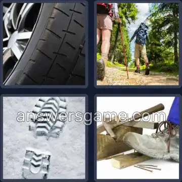 4 Pics 1 Word 5 Letters TREAD