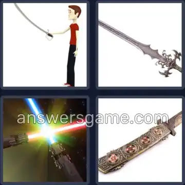 4 Pics 1 Word 5 Letters SABER