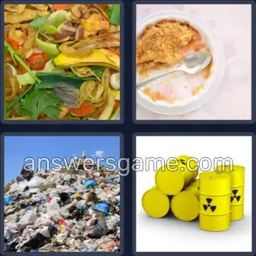 4 Pics 1 Word 5 Letters WASTE