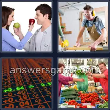 4 Pics 1 Word 5 Letters TRADE