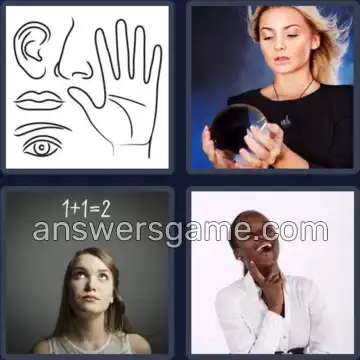 4 Pics 1 Word 5 Letters SENSE