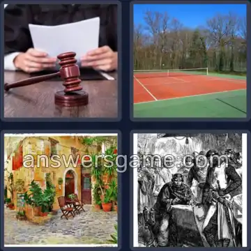 4 Pics 1 Word 5 Letters COURT