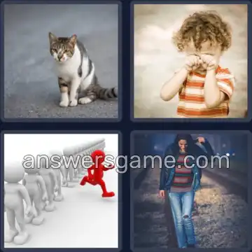 4 Pics 1 Word 5 Letters STRAY