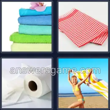 4 Pics 1 Word 5 Letters TOWEL