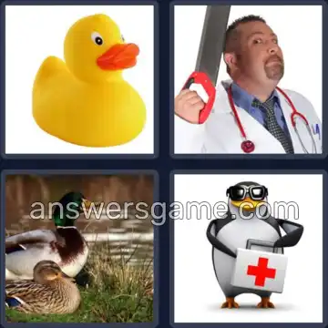 4 Pics 1 Word 5 Letters QUACK