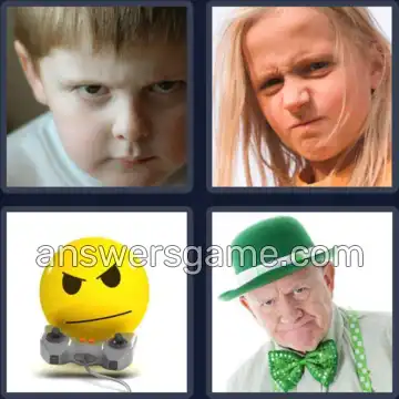4 Pics 1 Word 5 Letters SCOWL