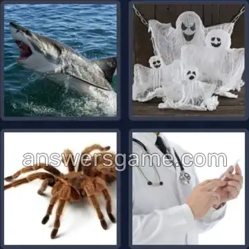 4 Pics 1 Word 5 Letters SCARY