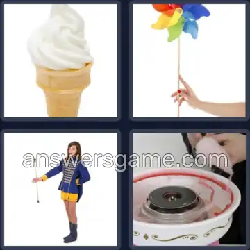 4 Pics 1 Word 5 Letters TWIRL