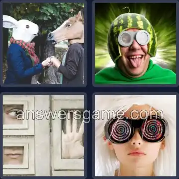 4 Pics 1 Word 5 Letters WEIRD