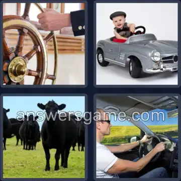 4 Pics 1 Word 5 Letters STEER