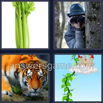 4 Pics 1 Word 5 Letters STALK