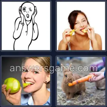 4 Pics 1 Word 5 Letters MUNCH