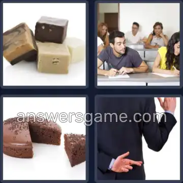 4 Pics 1 Word 5 Letters FUDGE