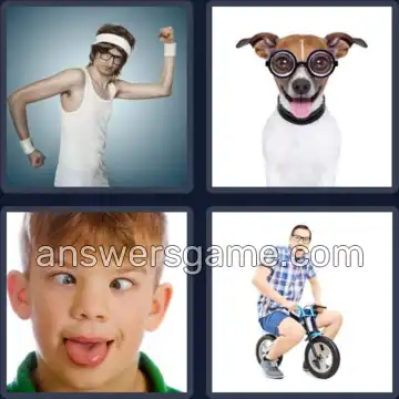 4 Pics 1 Word 5 Letters GOOFY
