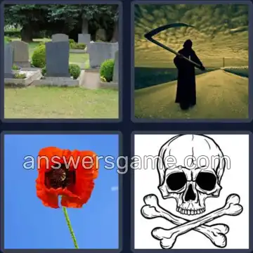 4 Pics 1 Word 5 Letters DEATH