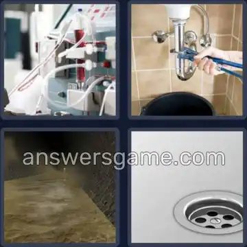 4 Pics 1 Word 5 Letters DRAIN