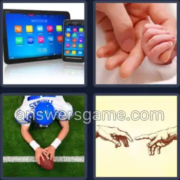 4 Pics 1 Word 5 Letters TOUCH
