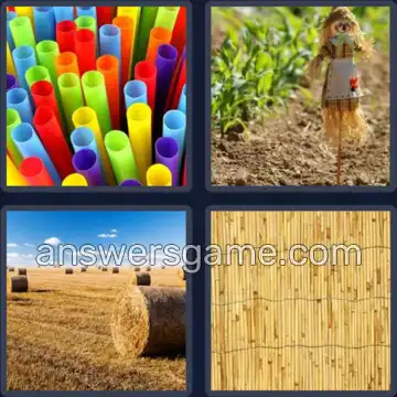 4 Pics 1 Word 5 Letters STRAW