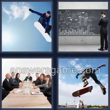 4 Pics 1 Word 5 Letters BOARD