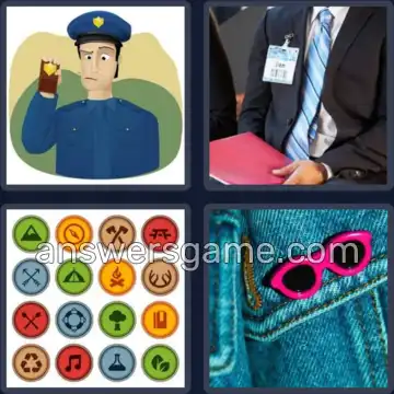 4 Pics 1 Word 5 Letters BADGE